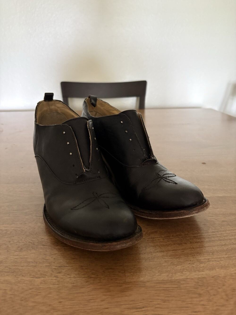 Stetson Womens Ankle Nicole Boots Size 10 Black Weathered Leather Western Bootie